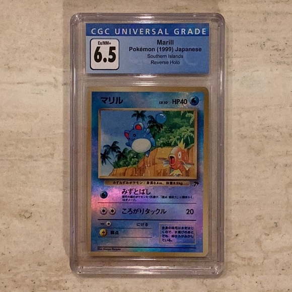 Pokemon Marill 1999 Southern Islands Japanese Promo Reverse Holo CGC 6.5 - Picture 1 of 7